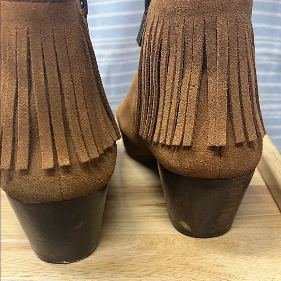 Fringe Suede Ankle Boots - Brown - Picture 4 of 6